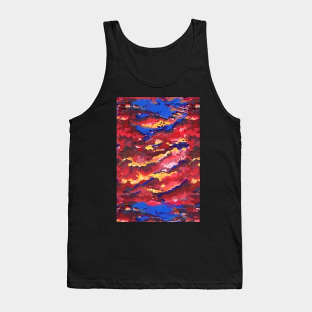 Red and Blue Sky Clouds Tank Top by JJLosh